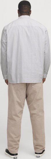 Jack & Jones OXFORD LS Shirt Striped White - Košulje - Muške Košulje Veliki Brojevi