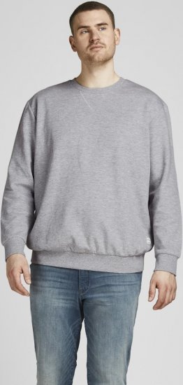 Jack & Jones Basic Sweatshirt Light Grey Melange - Puloveri & dukserice - Muške Puloveri & dukserice veliki brojevi