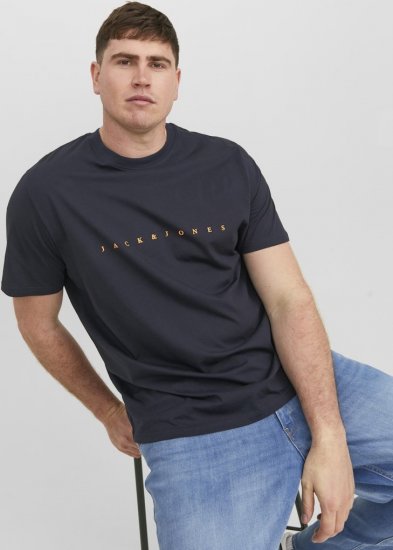 Jack & Jones STAR T-Shirt Dark Navy - Majice Kratkih Rukava - Muške Majice Kratkih Rukava Veliki Brojevi 
