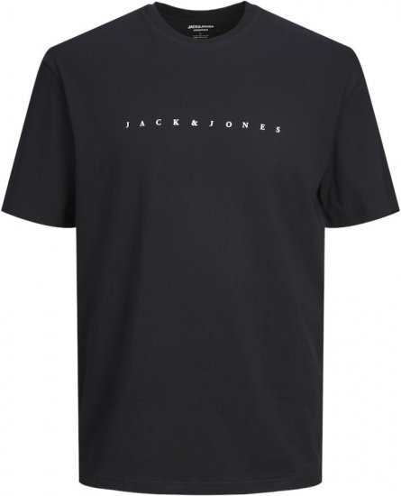 Jack & Jones STAR T-Shirt Black - Majice Kratkih Rukava - Muške Majice Kratkih Rukava Veliki Brojevi 