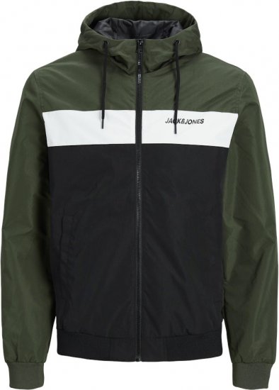 Jack & Jones RUSH Bomber Jacket with Hood Green - Jakne - Muške Jakne Veliki Brojevi
