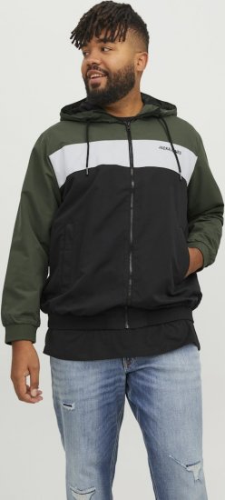 Jack & Jones RUSH Bomber Jacket with Hood Green - Jakne - Muške Jakne Veliki Brojevi