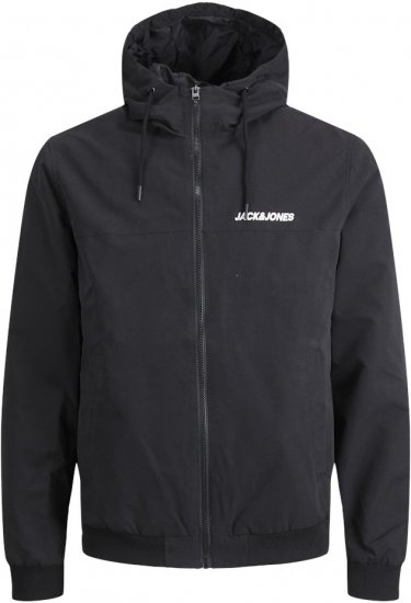 Jack & Jones RUSH SOLID Bomber Jacket with Hood Black - Jakne - Muške Jakne Veliki Brojevi