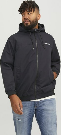 Jack & Jones RUSH SOLID Bomber Jacket with Hood Black - Jakne - Muške Jakne Veliki Brojevi