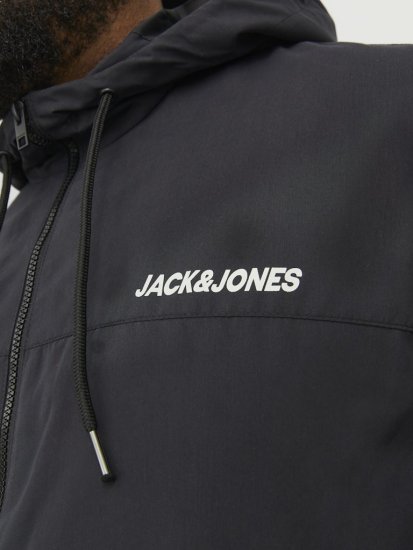 Jack & Jones RUSH SOLID Bomber Jacket with Hood Black - Jakne - Muške Jakne Veliki Brojevi