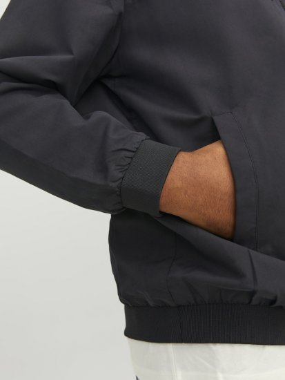 Jack & Jones RUSH SOLID Bomber Jacket with Hood Black - Jakne - Muške Jakne Veliki Brojevi