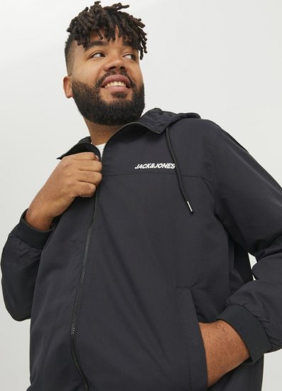 Jack & Jones RUSH SOLID Bomber Jacket with Hood Black - Jakne - Muške Jakne Veliki Brojevi