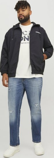 Jack & Jones RUSH SOLID Bomber Jacket with Hood Black - Jakne - Muške Jakne Veliki Brojevi
