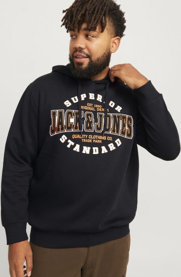 Jack & Jones 2 COL LOGO Hoodie Black - Puloveri & dukserice - Muške Puloveri & dukserice veliki brojevi