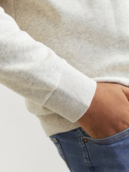 Jack & Jones 2 COL LOGO Hoodie White Melange - Puloveri & dukserice - Muške Puloveri & dukserice veliki brojevi