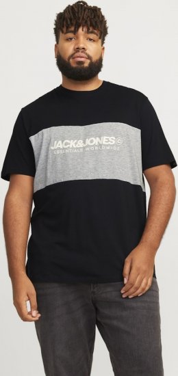 Jack & Jones LEGACY BLOCKING T-Shirt Black - Majice Kratkih Rukava - Muške Majice Kratkih Rukava Veliki Brojevi 