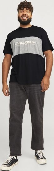 Jack & Jones LEGACY BLOCKING T-Shirt Black - Majice Kratkih Rukava - Muške Majice Kratkih Rukava Veliki Brojevi 
