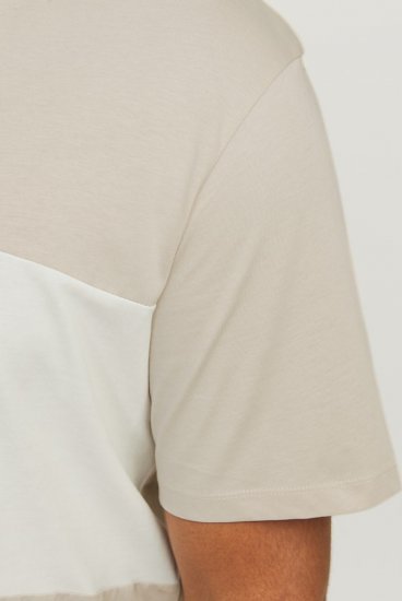 Jack & Jones LEGACY BLOCKING T-Shirt Beige - Majice Kratkih Rukava - Muške Majice Kratkih Rukava Veliki Brojevi 