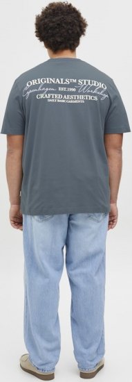 Jack & Jones Lington Crew Neck T-Shirt Grey - Majice Kratkih Rukava - Muške Majice Kratkih Rukava Veliki Brojevi 
