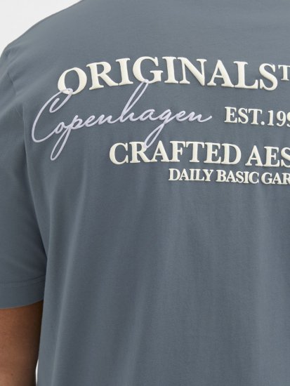 Jack & Jones Lington Crew Neck T-Shirt Grey - Majice Kratkih Rukava - Muške Majice Kratkih Rukava Veliki Brojevi 