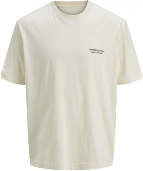 Jack & Jones Lington Crew Neck T-Shirt White - Majice Kratkih Rukava - Muške Majice Kratkih Rukava Veliki Brojevi 