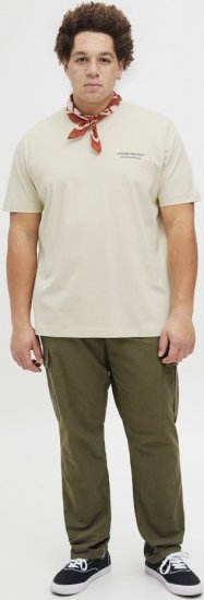 Jack & Jones Lington Crew Neck T-Shirt White - Majice Kratkih Rukava - Muške Majice Kratkih Rukava Veliki Brojevi 