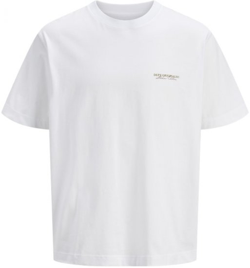 Jack & Jones Lington Crew Neck T-Shirt Bright White - Majice Kratkih Rukava - Muške Majice Kratkih Rukava Veliki Brojevi 