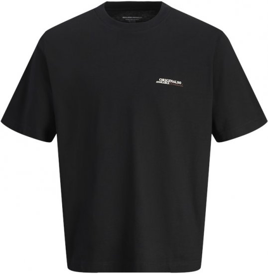 Jack & Jones Lington Crew Neck T-Shirt Black - Majice Kratkih Rukava - Muške Majice Kratkih Rukava Veliki Brojevi 