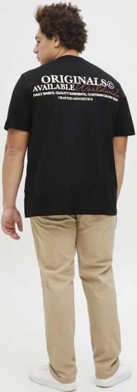 Jack & Jones Lington Crew Neck T-Shirt Black - Majice Kratkih Rukava - Muške Majice Kratkih Rukava Veliki Brojevi 