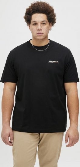 Jack & Jones Lington Crew Neck T-Shirt Black - Majice Kratkih Rukava - Muške Majice Kratkih Rukava Veliki Brojevi 
