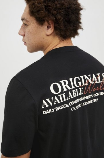 Jack & Jones Lington Crew Neck T-Shirt Black - Majice Kratkih Rukava - Muške Majice Kratkih Rukava Veliki Brojevi 
