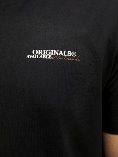Jack & Jones Lington Crew Neck T-Shirt Black - Majice Kratkih Rukava - Muške Majice Kratkih Rukava Veliki Brojevi 