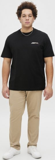 Jack & Jones Lington Crew Neck T-Shirt Black - Majice Kratkih Rukava - Muške Majice Kratkih Rukava Veliki Brojevi 