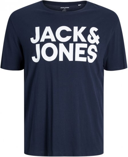 Jack & Jones CORP Logo T-Shirt Navy Blazer - Majice Kratkih Rukava - Muške Majice Kratkih Rukava Veliki Brojevi 