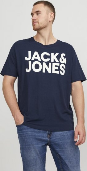 Jack & Jones CORP Logo T-Shirt Navy Blazer - Majice Kratkih Rukava - Muške Majice Kratkih Rukava Veliki Brojevi 
