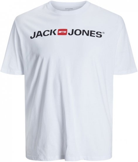 Jack & Jones JJECORP LOGO T-Shirt White - Majice Kratkih Rukava - Muške Majice Kratkih Rukava Veliki Brojevi 