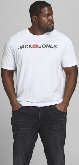 Jack & Jones JJECORP LOGO T-Shirt White - Majice Kratkih Rukava - Muške Majice Kratkih Rukava Veliki Brojevi 