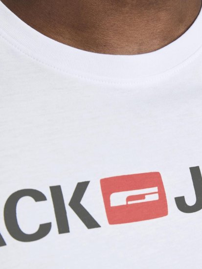 Jack & Jones JJECORP LOGO T-Shirt White - Majice Kratkih Rukava - Muške Majice Kratkih Rukava Veliki Brojevi 