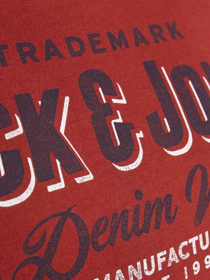 Jack & Jones JJELOGO TEE Red - Majice Kratkih Rukava - Muške Majice Kratkih Rukava Veliki Brojevi 