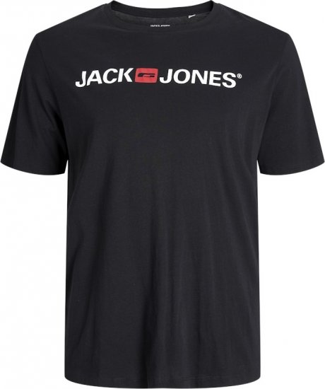 Jack & Jones Corp Logo Crew Neck T-Shirt Black - Majice Kratkih Rukava - Muške Majice Kratkih Rukava Veliki Brojevi 