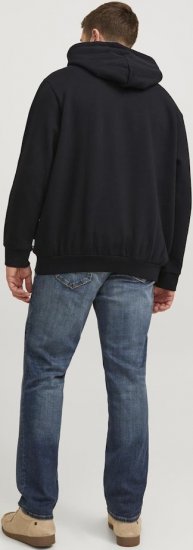 Jack & Jones CORP LOGO Large Print Hoodie Black - Puloveri & dukserice - Muške Puloveri & dukserice veliki brojevi