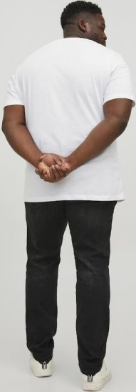 Jack & Jones CORP Logo T-Shirt White w Large Black Print - Majice Kratkih Rukava - Muške Majice Kratkih Rukava Veliki Brojevi 