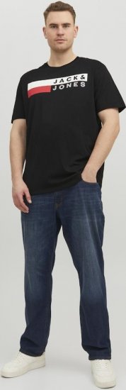 Jack & Jones CORP Logo T-Shirt Black/PLAY 4 - Majice Kratkih Rukava - Muške Majice Kratkih Rukava Veliki Brojevi 