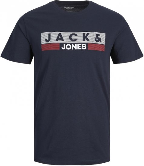 Jack & Jones CORP Logo T-Shirt Navy/PLAY 4 - Majice Kratkih Rukava - Muške Majice Kratkih Rukava Veliki Brojevi 