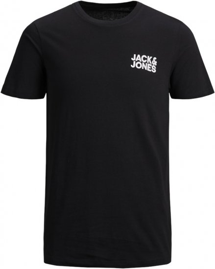 Jack & Jones CORP Logo T-Shirt Black - Majice Kratkih Rukava - Muške Majice Kratkih Rukava Veliki Brojevi 