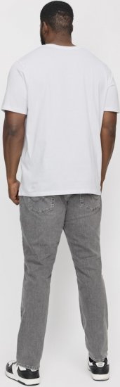 Jack & Jones CORP Logo T-Shirt White w Small Black Print - Majice Kratkih Rukava - Muške Majice Kratkih Rukava Veliki Brojevi 