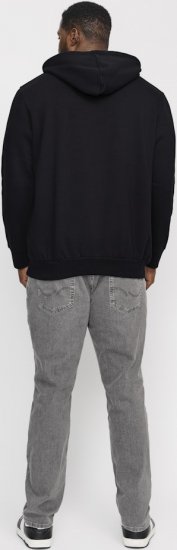 Jack & Jones CORP LOGO Small Print Hoodie Black - Puloveri & dukserice - Muške Puloveri & dukserice veliki brojevi