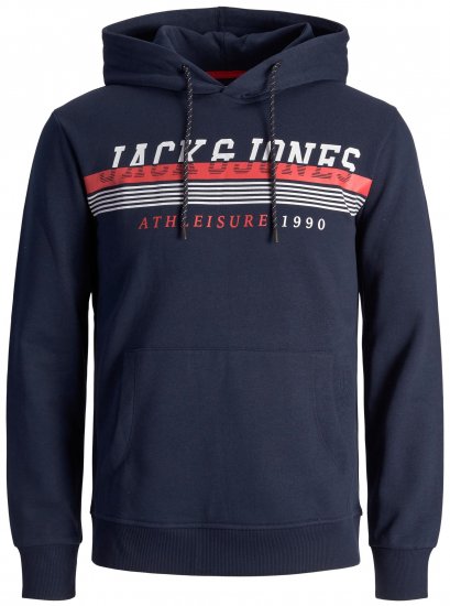 Jack & Jones JJIRON Hoodie Navy - Puloveri & dukserice - Muške Puloveri & dukserice veliki brojevi