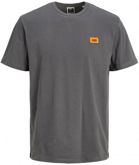 Jack & Jones JCOCLASSIC WAFFLE BADGE TEE Charcoal - Majice Kratkih Rukava - Muške Majice Kratkih Rukava Veliki Brojevi 