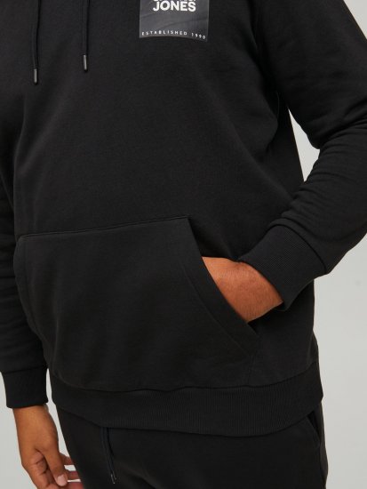 Jack & Jones JJLOCK SWEAT HOOD Black - Puloveri & dukserice - Muške Puloveri & dukserice veliki brojevi