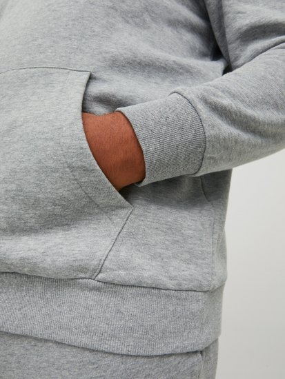 Jack & Jones JJLOCK SWEAT HOOD Grey - Puloveri & dukserice - Muške Puloveri & dukserice veliki brojevi
