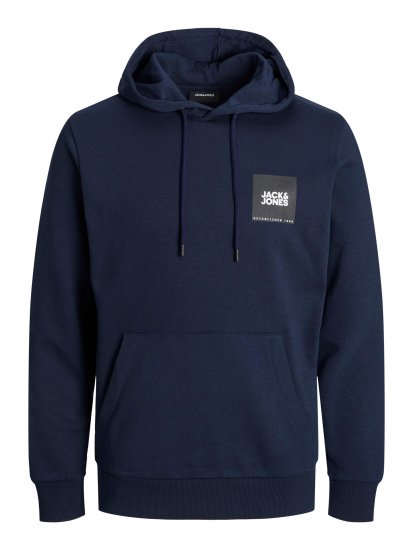 Jack & Jones JJLOCK SWEAT HOOD Navy - Puloveri & dukserice - Muške Puloveri & dukserice veliki brojevi