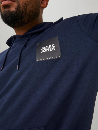 Jack & Jones JJLOCK SWEAT HOOD Navy - Puloveri & dukserice - Muške Puloveri & dukserice veliki brojevi