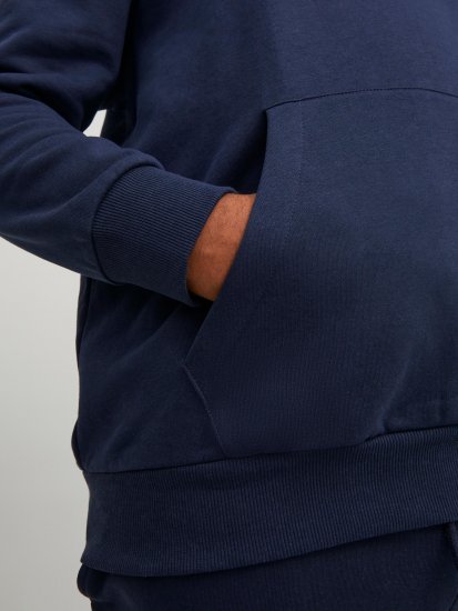 Jack & Jones JJLOCK SWEAT HOOD Navy - Puloveri & dukserice - Muške Puloveri & dukserice veliki brojevi