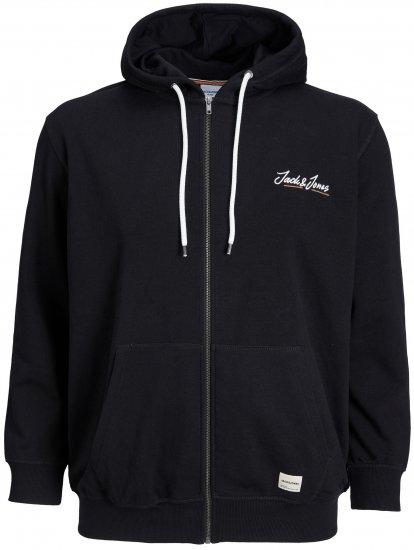 Jack & Jones JORPAUL TONS ZIP Hoodie Black - Puloveri & dukserice - Muške Puloveri & dukserice veliki brojevi